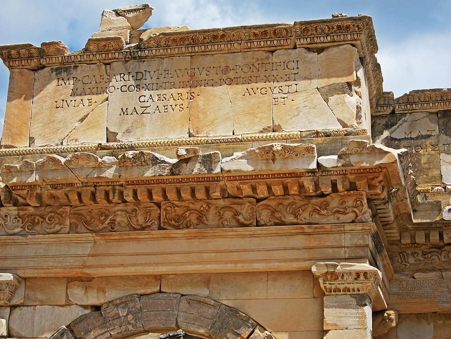 ephesus, motif, arch, caesar, augustus, roman, ancient, architecture, HD wallpaper