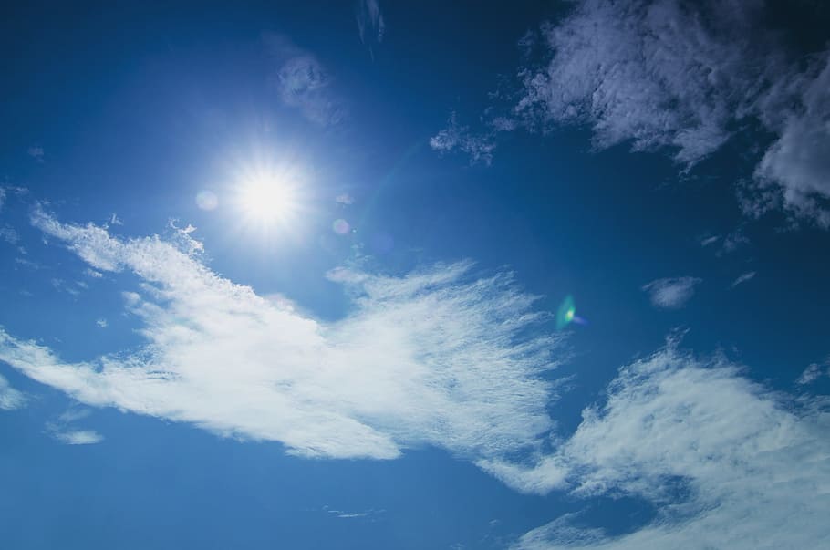 blue sky at daytime, sunlight, daylight, summer, landscape HD wallpaper