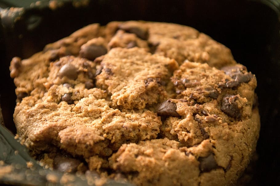 cookie, pastries, kecks, dessert, eat, chocolate chips, food HD wallpaper