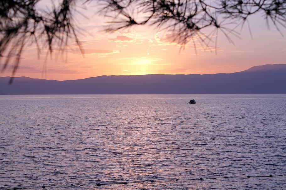 krk, sunset, croatia, well being, sea, water, nature, sky, afterglow, HD wallpaper