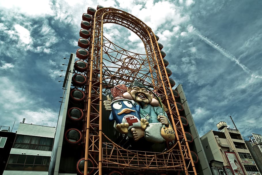 playground, japan, building, low angle view, cloud - sky, architecture HD wallpaper