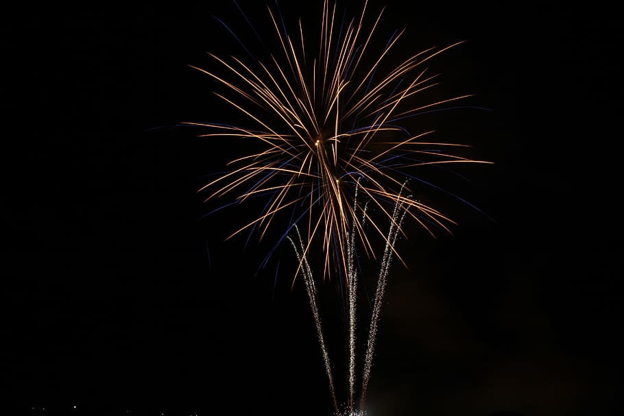 fireworks, night, darkness, pyrotechnics, fires, explosion HD wallpaper