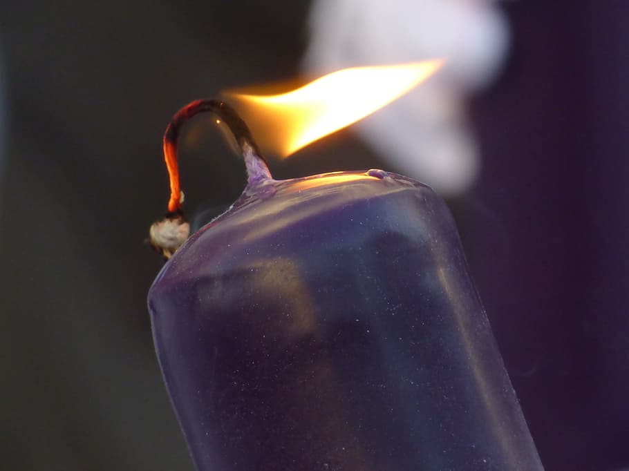 Candle, Fire, Flame, Purple, fire - Natural Phenomenon, burning HD wallpaper