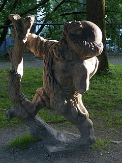 Dwarf, Gnome, Figure, Sculpture, Globe, zwergelgarten, mirabell gardens HD wallpaper