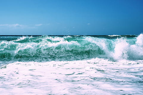 time lapse photography of beach waves, ocean, tide, sea, water HD wallpaper