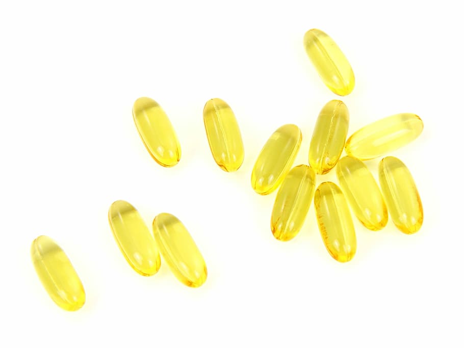 yellow capsule lot, Capsules, Cod, Diet, Fat, Fish, food, health HD wallpaper