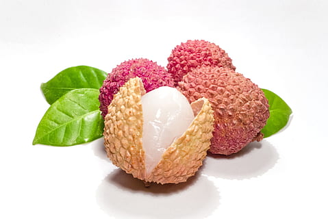 oval pink and yellow fruits, lychees, sweet, eating, healthy food HD wallpaper