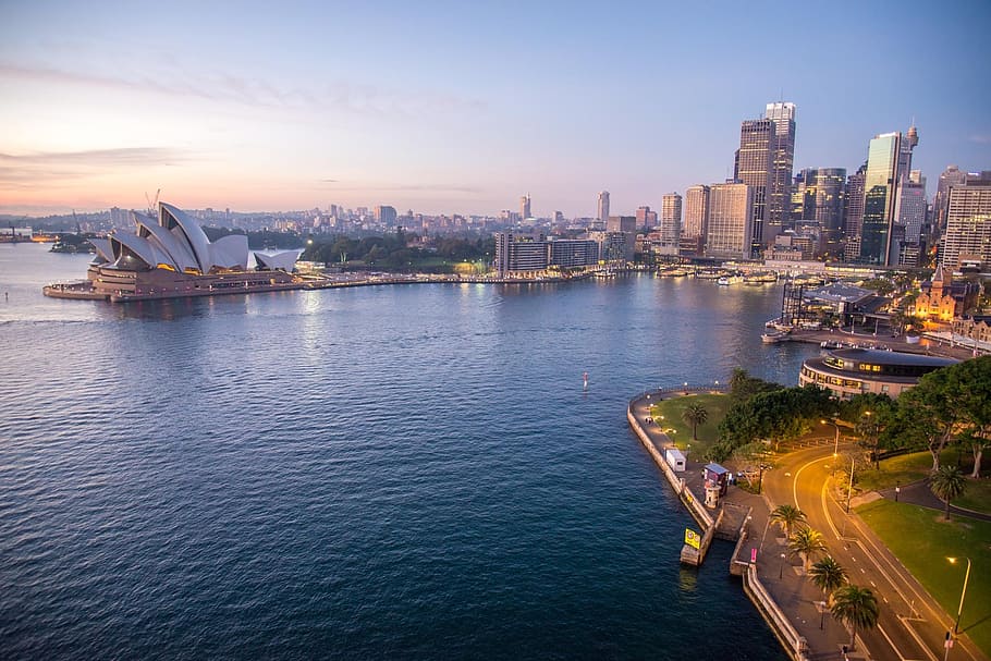 Sydney Opera House, Australia, dawn, architecture, building, harbour, HD wallpaper