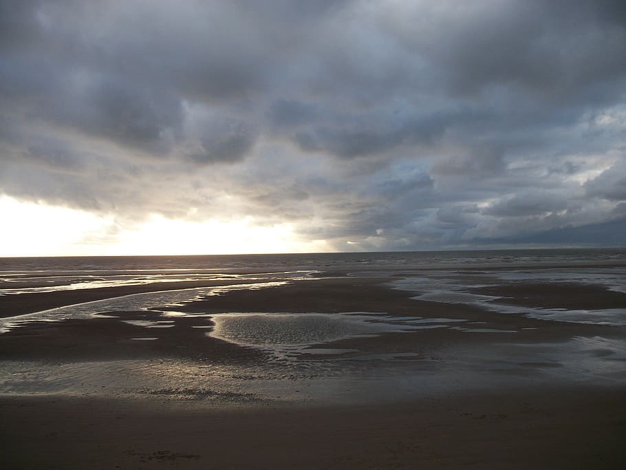 Blackpool, Beach, Storm, Clouds, Sand, water, sea, nature, cloud - Sky HD wallpaper