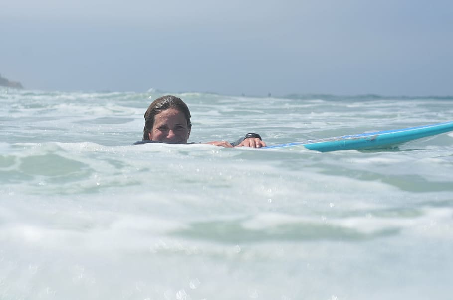 surfer, surfing, ocean, girl, sea, women, water, nature, water sports, HD wallpaper