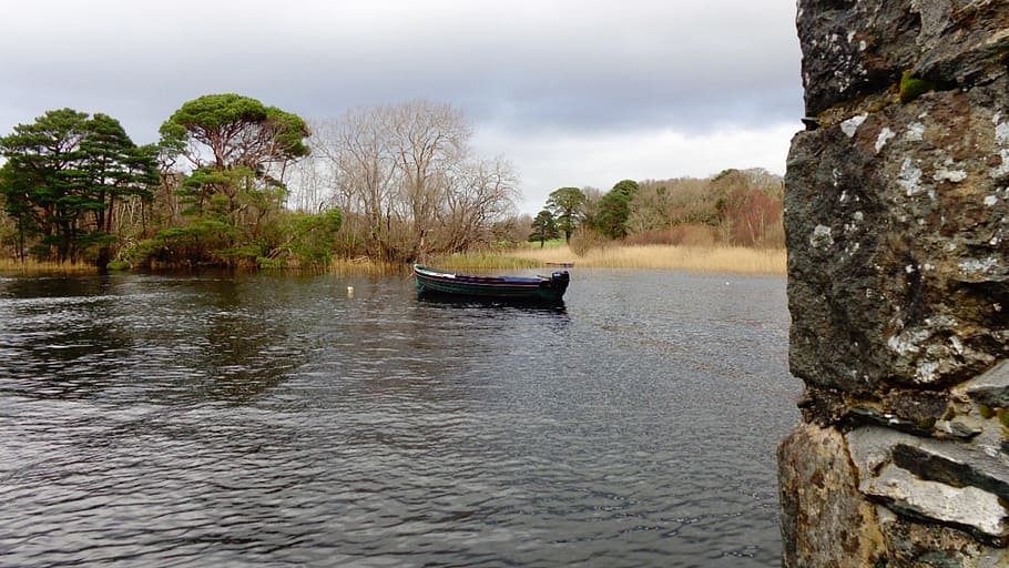 muckross lake, ireland, wanderlust, nautical vessel, water, HD wallpaper