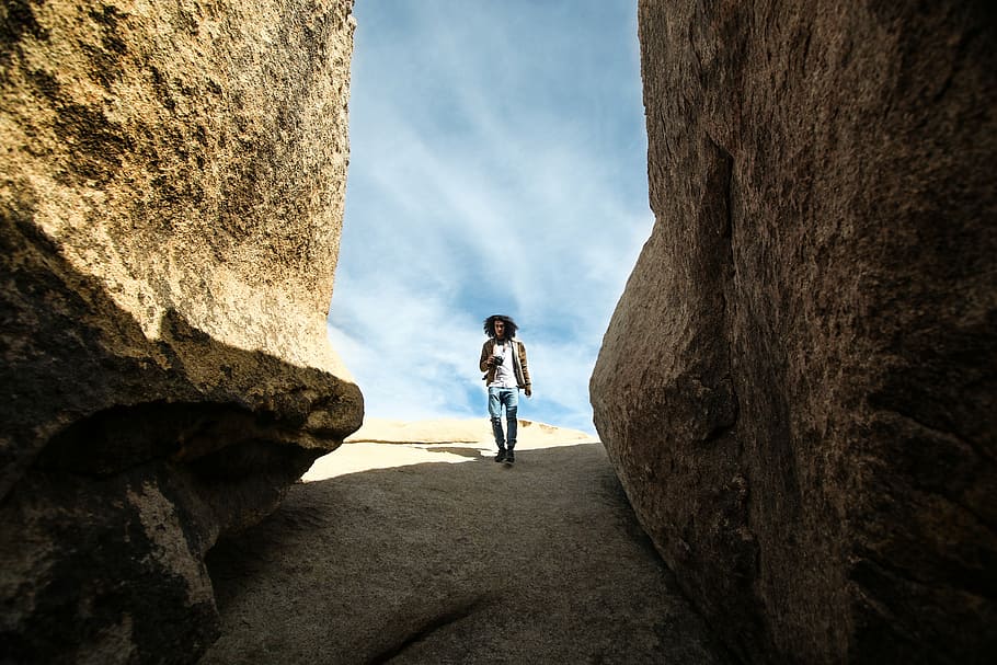 adventure, boy, clouds, daylight, determination, exploration HD wallpaper