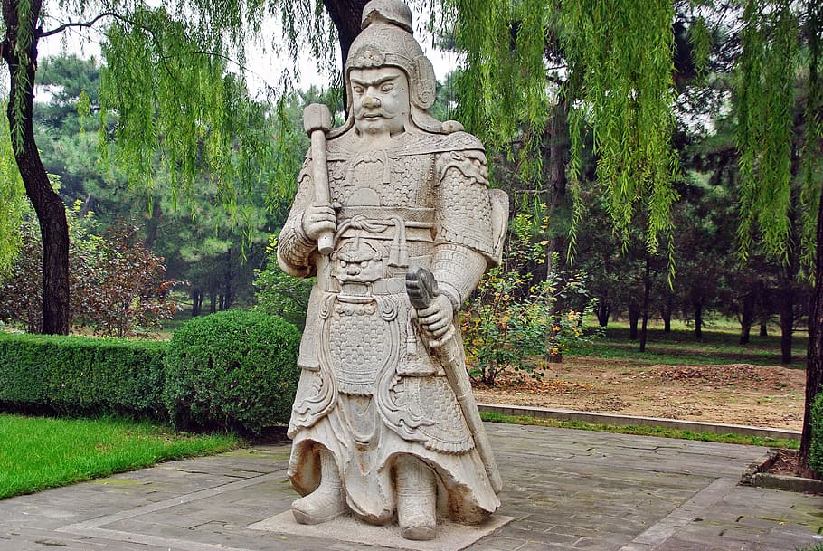china, tomb, ming, statue, sculpture, art and craft, plant HD wallpaper