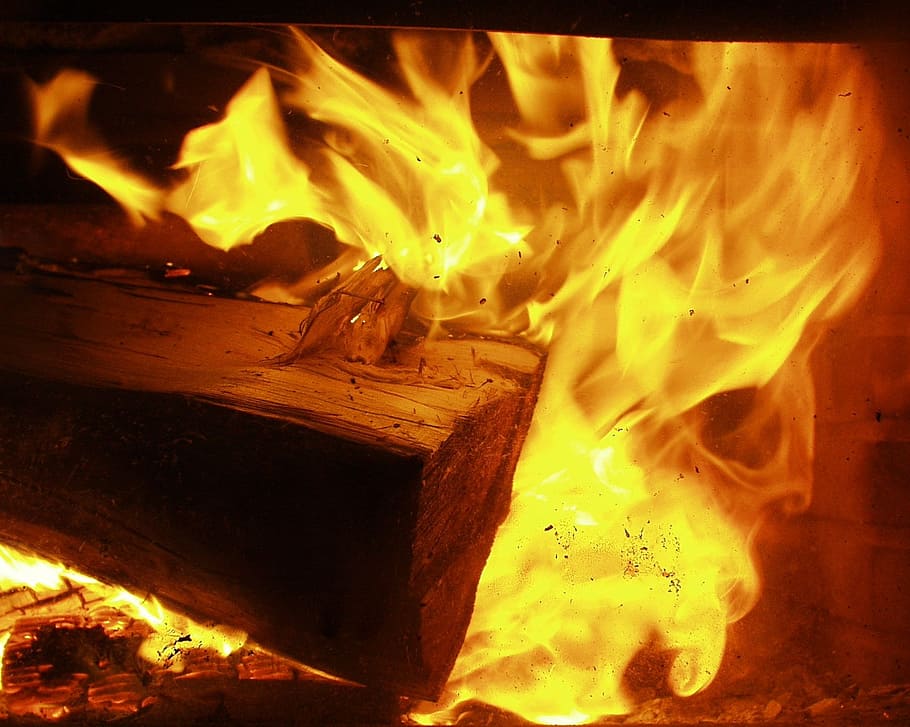 fire, pit, wood, hot, dry, flames, night, fireplace, glowing HD wallpaper