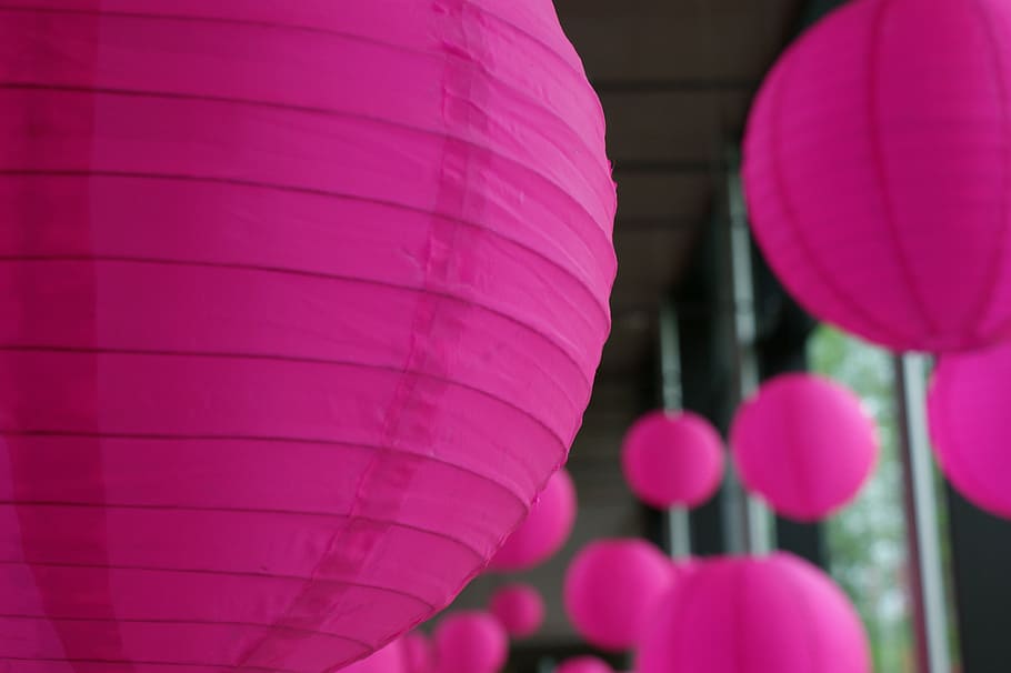 lantern, chinese, pink, designs, circle, globes, modern, pink color HD wallpaper