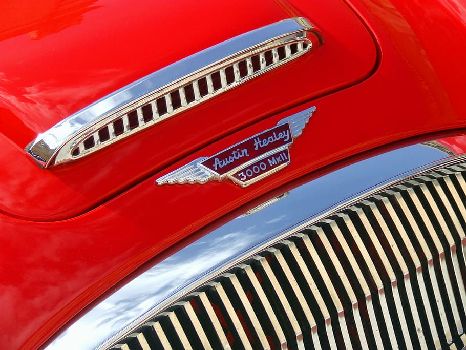 Austin Healey 3000 MKII vehicle emblem, vintage car, classic car, HD wallpaper