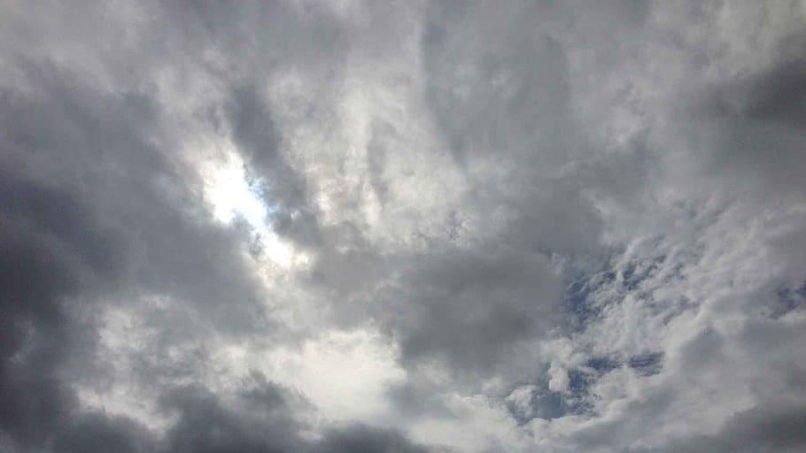 grey, gray, sky, rain, blue, clouds, nature, cloud - sky, storm HD wallpaper