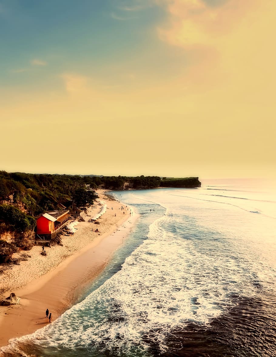 bali, tropics, sky, clouds, sunrise, sunset, beach, sand, seashore HD wallpaper