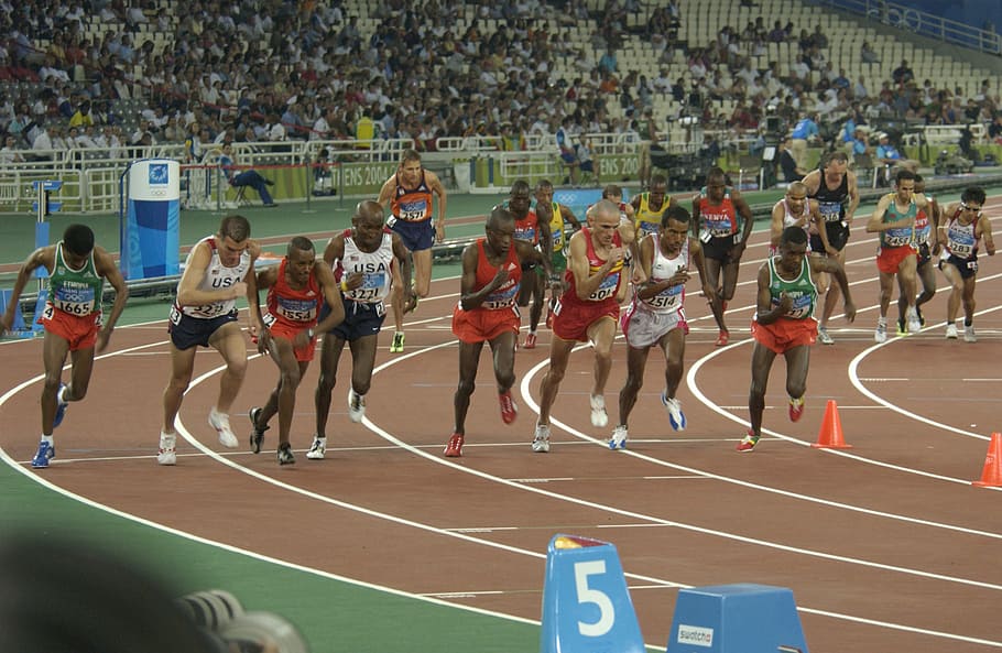 Runners in the Olympics in 2004 in Athens, Greece, 10,000m, 2004 Olympics, HD wallpaper