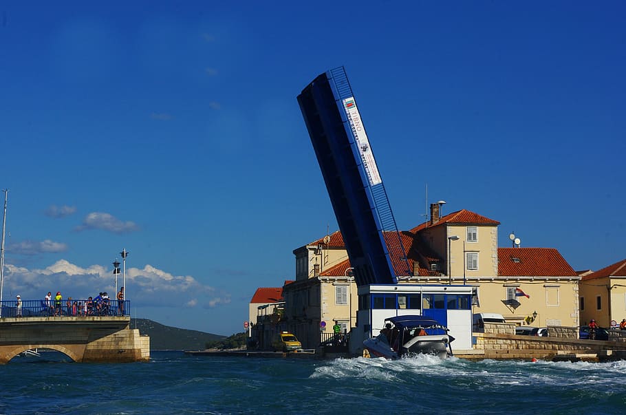 boot, bridge, transit, port, croatia, shipping lane, sea ​​route HD wallpaper