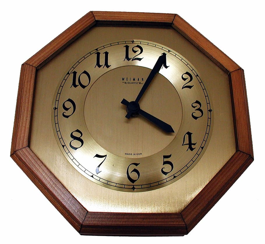 brown wooden framed analog wall clock, Wall Clock, Time, time of HD wallpaper