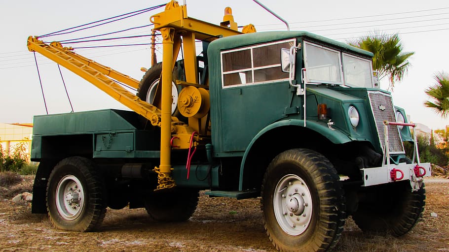 HD wallpaper: truck, tow truck, old, vehicle, car, antique, vintage