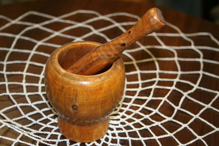 antique, mortar, container, kitchen utensil, close-up, wood - material HD wallpaper