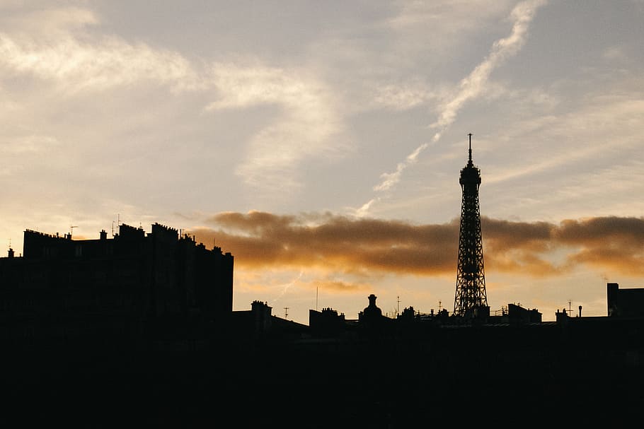 Paris Silhouette, architecture and Cityscape, tower, famous Place HD wallpaper