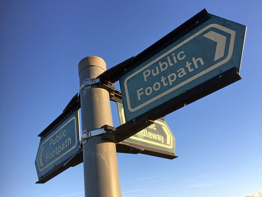 footpath, sign, direction, way, walk, countryside, trail, outdoor HD wallpaper