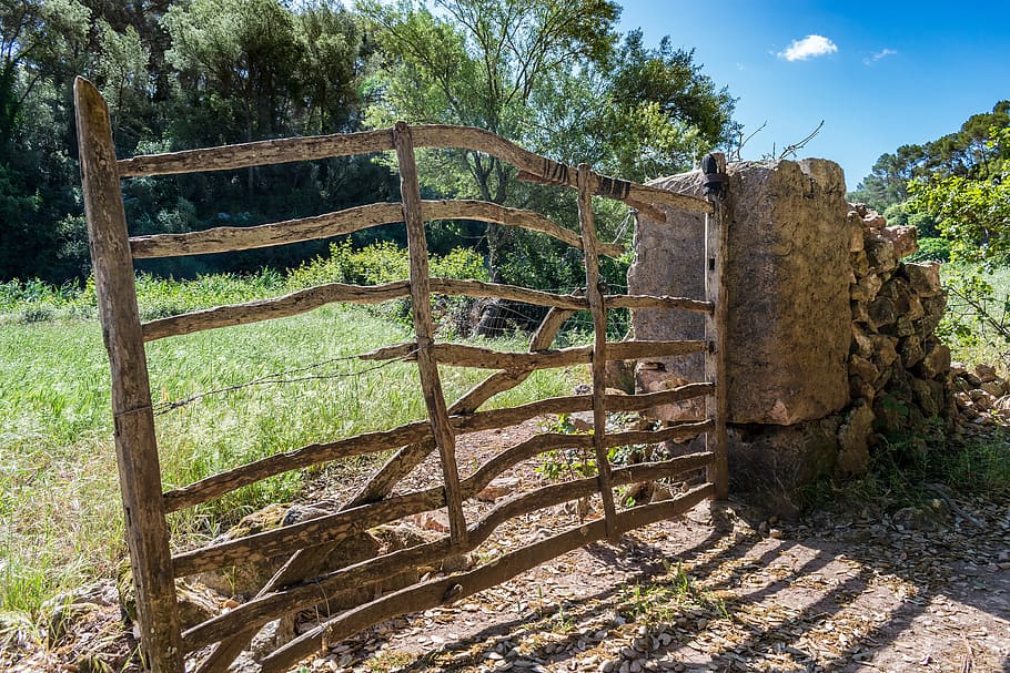 HD wallpaper: Gate, Rustic, Old, Wooden, Rural, vintage, farm, outdoor