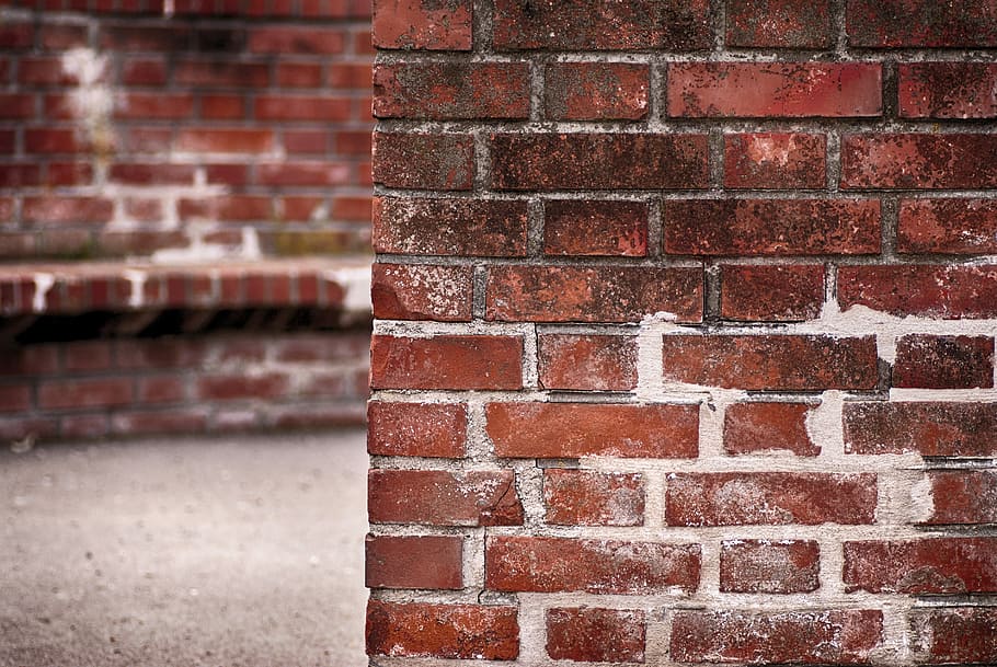 brown brick wall, close-up photography of brown bricked wall HD wallpaper