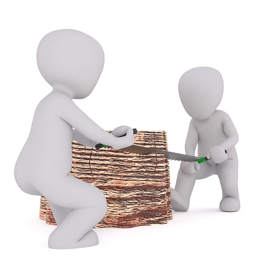 two person holding two-man saw illustration, Males, 3D Model HD wallpaper