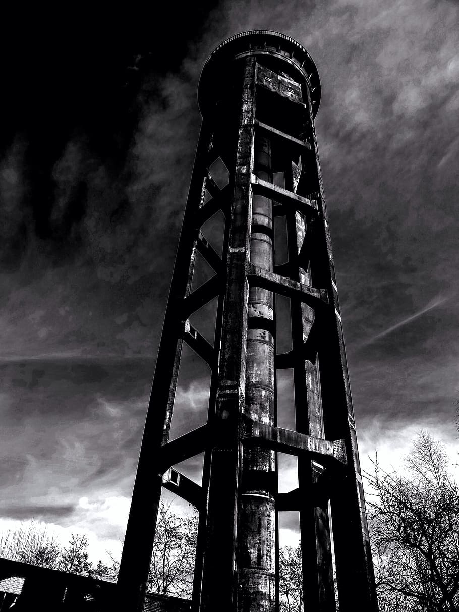 water tower, elevated tank, water storage, old water tower HD wallpaper