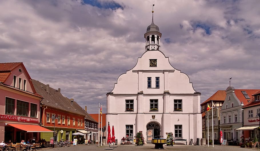 usedom, wolgast, marketplace, old town hall, architecture, history, HD wallpaper