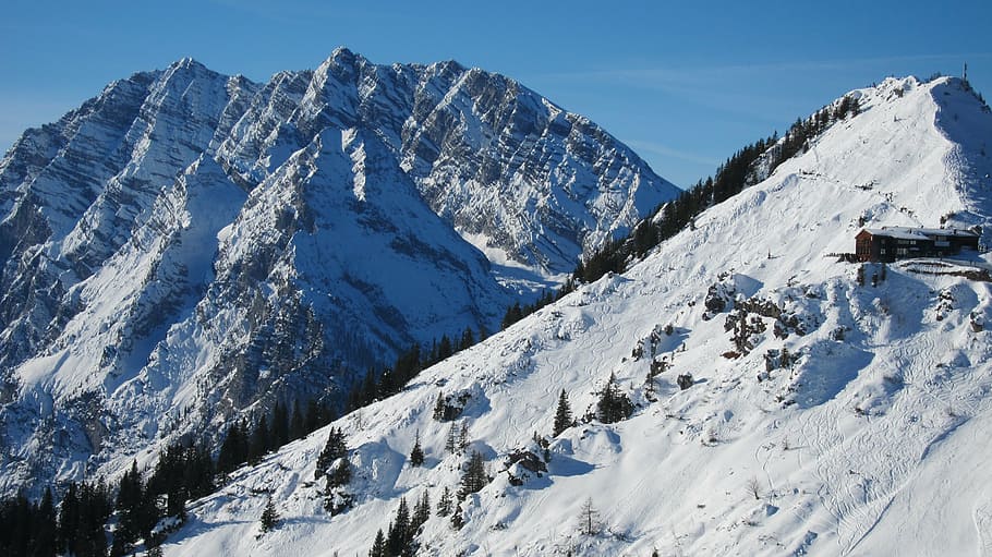 winter, cliff, mountain, watzmann, rock, climbing, east face HD wallpaper
