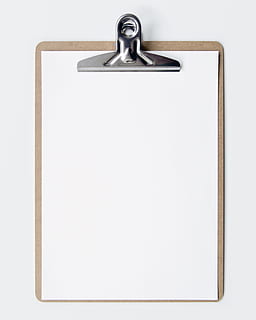 brown clipboard with white printing paper, blank, empty, show HD wallpaper
