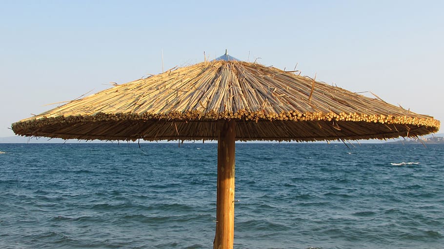 Umbrella, Beach, Sea, Summer, Vacation, holiday, relaxation HD wallpaper