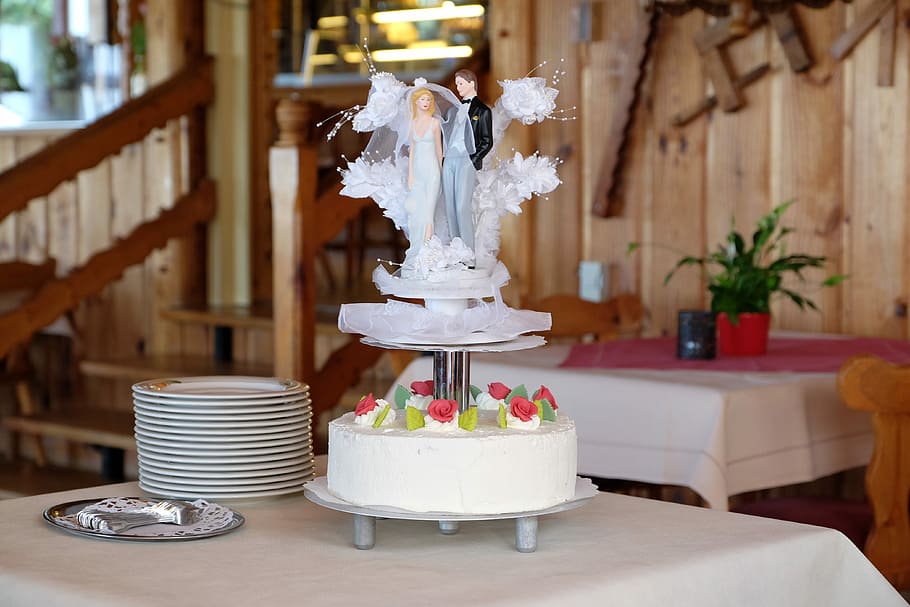 Wedding Cake, Bride And Groom, Pair, husband, wife, celebration, HD wallpaper