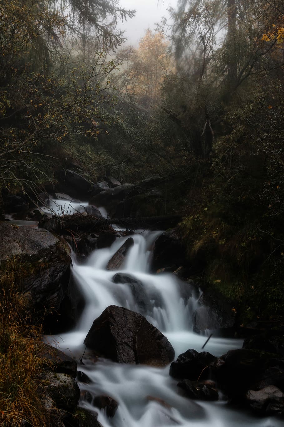 waterfalls, timelapsed photo of a waterfalls, landscape, long exposure HD wallpaper