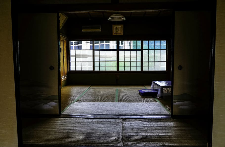 japan, Japanese, ryokan, sliding doors, tatami floors, window, HD wallpaper