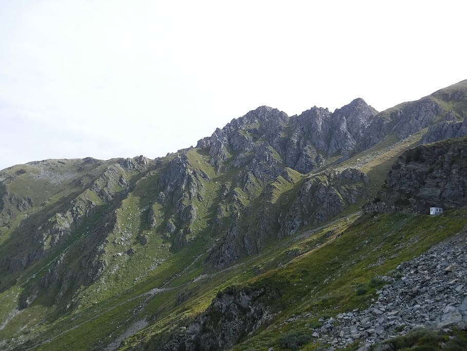 Switzerland Hike, landscape photography of green mountains, rock HD wallpaper