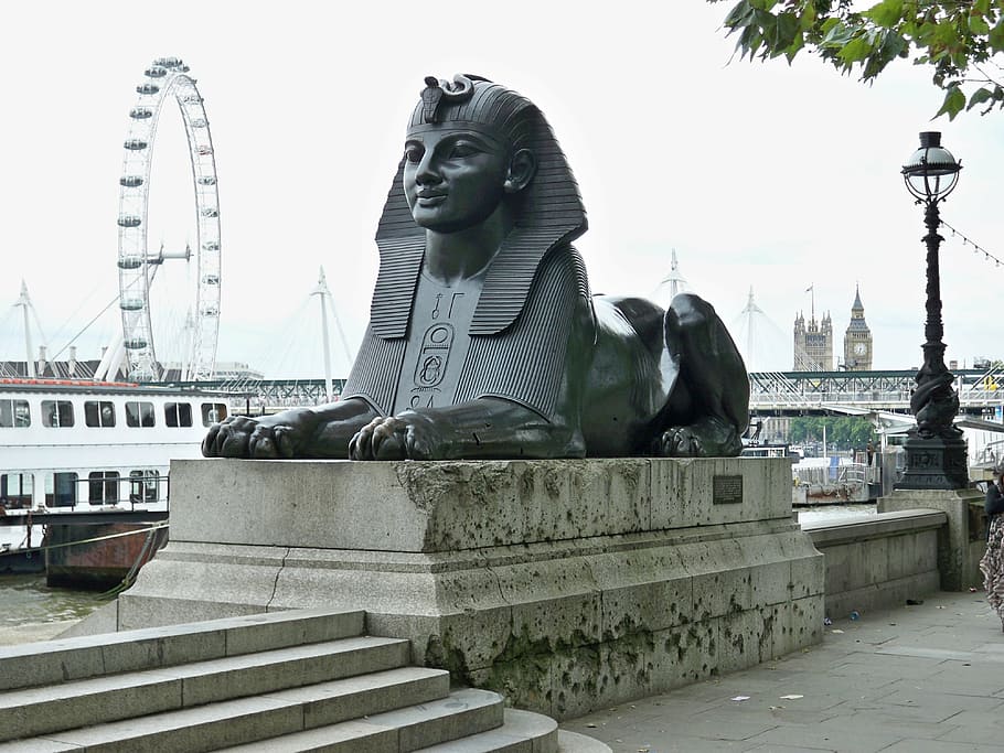 london, thames, sphinx, sculpture, statue, architecture, art and craft HD wallpaper