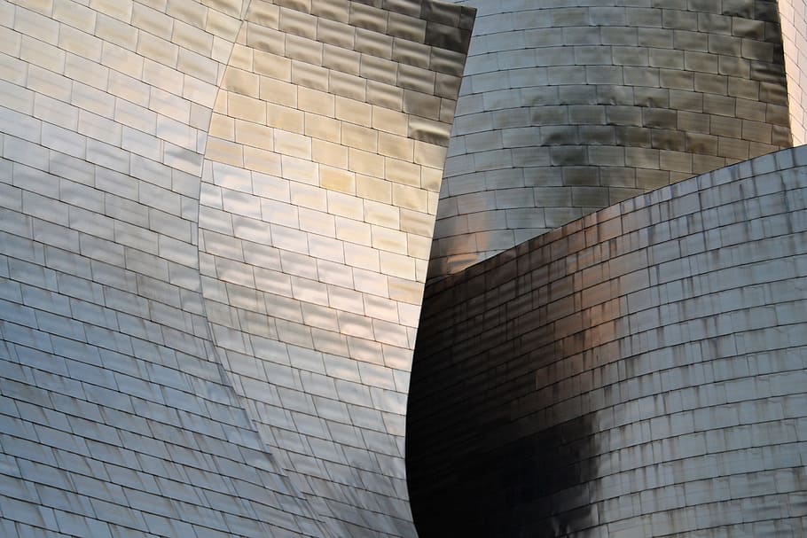 Architecture, Bilbao, guggeheim, brick wall, day, no people HD wallpaper
