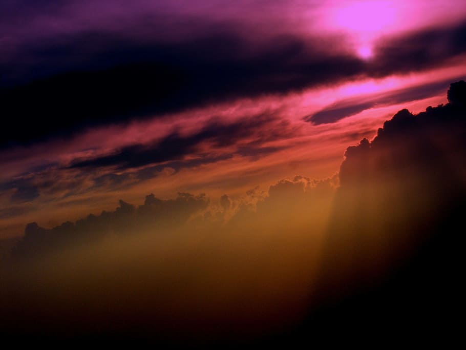 Sky, Cloud, Sunset, Haze, the haze, dramatic sky, scenics, majestic HD wallpaper