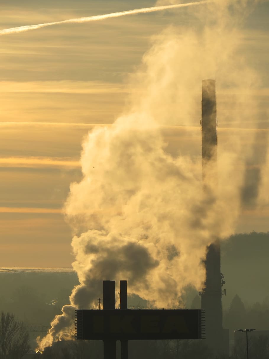 Industry, Smoke, Chimney, Pollution, exhaust gases, industrial plant HD wallpaper