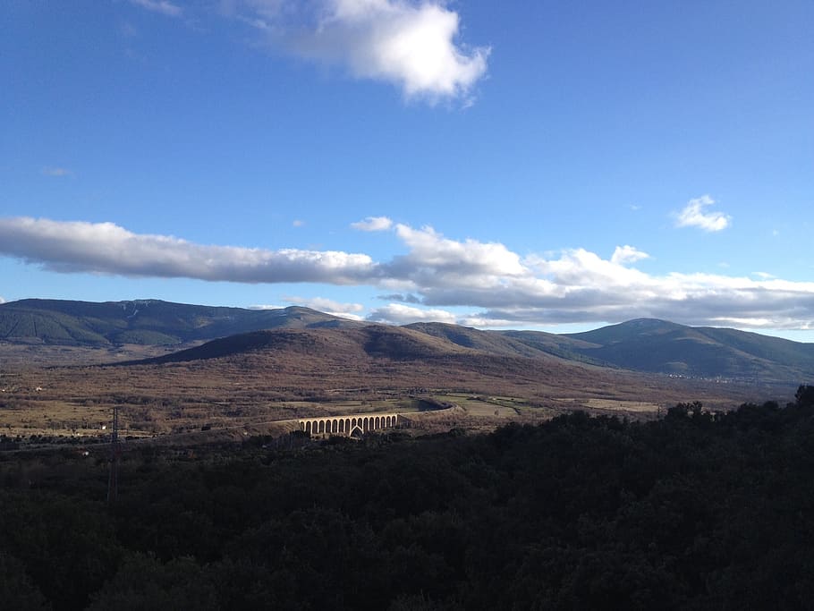 view, mountain, madrid, sky, cloud - sky, scenics - nature HD wallpaper