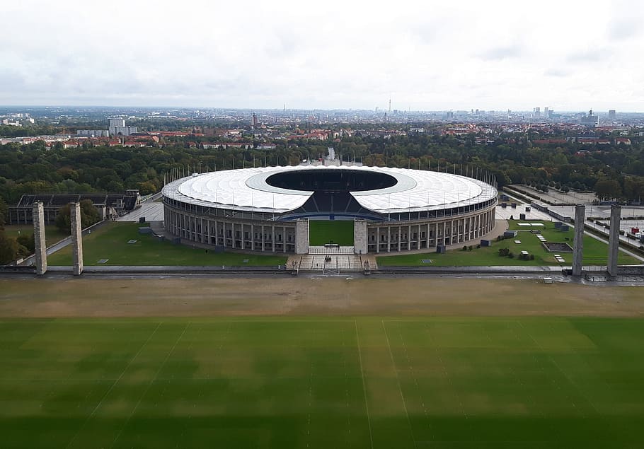 Olympia, Olympic Stadium, Berlin, sport, football, herta, building HD wallpaper