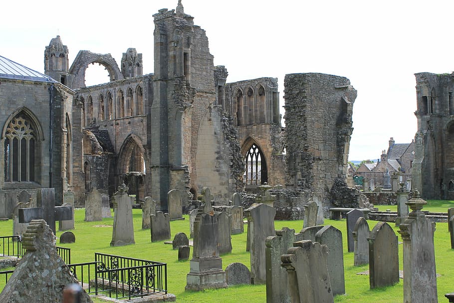 elgin, cathedral, ruins, graveyard, scotland, architecture HD wallpaper
