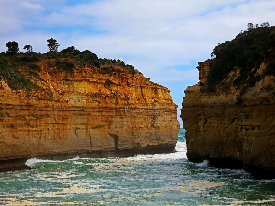 cliffs, rough, wild, coast, waves, breakwater, sea, ocean, stone HD wallpaper