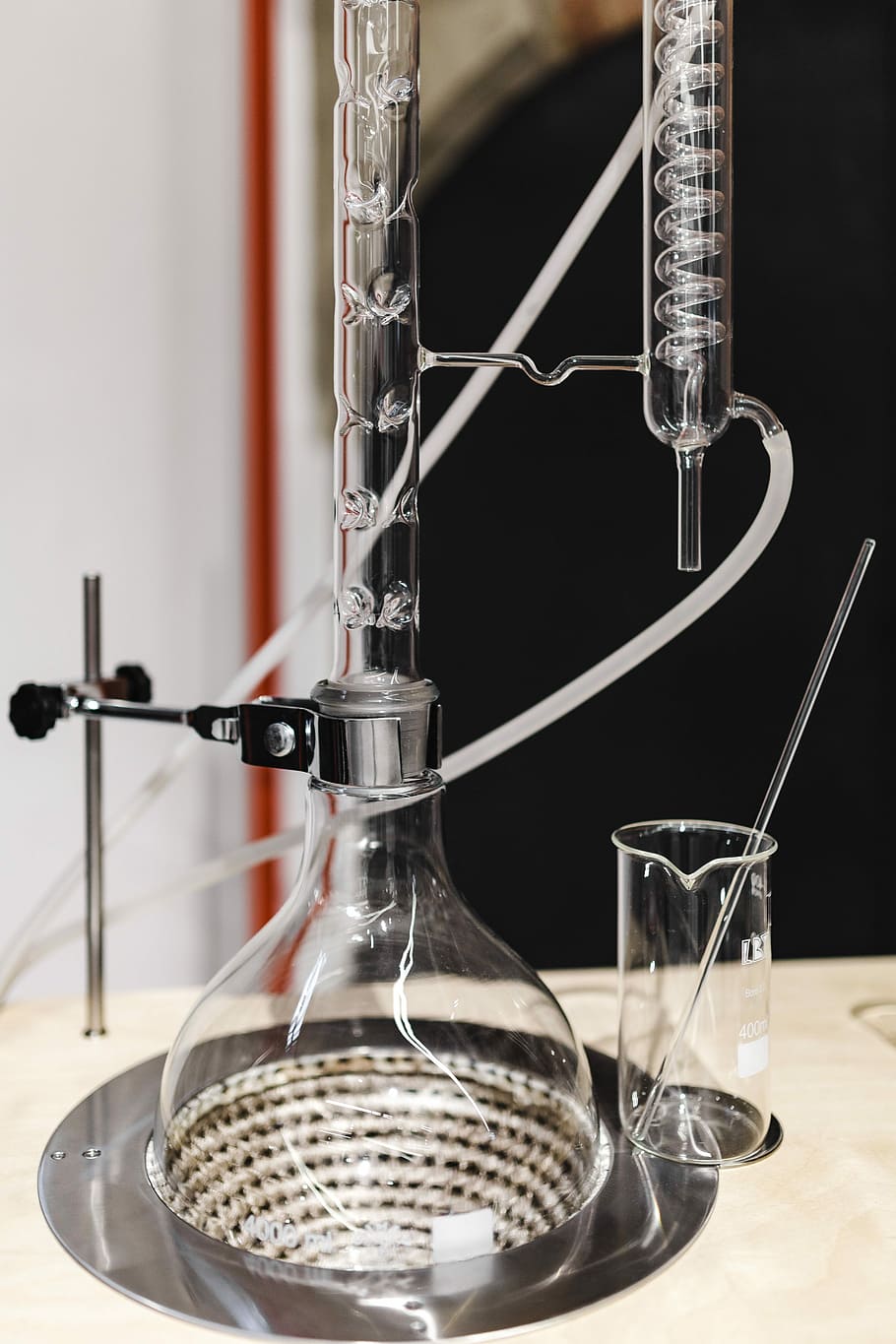 Glass distillation equipment, experiment, chemistry, chemical, HD wallpaper